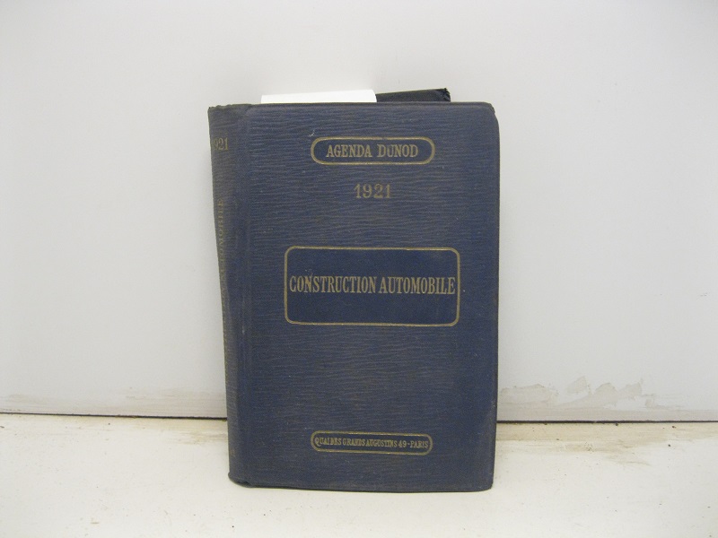 Agenda Dunod 1921. Construction automobile. 9° edition